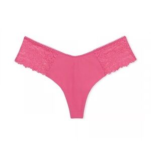 🆕 PINK VICTORIA’S SECRET NO-SHOW LACE-TRIM HIGH-LEG THONG PANTY UNDERWEAR XL